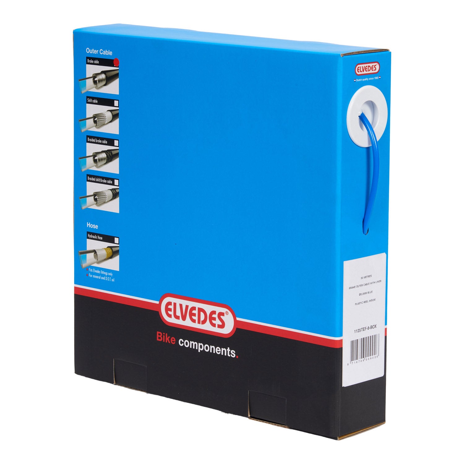 Elvedes rem buitenkabel 5mm (30m)tefl. blauw 1125TEF-8-BOX