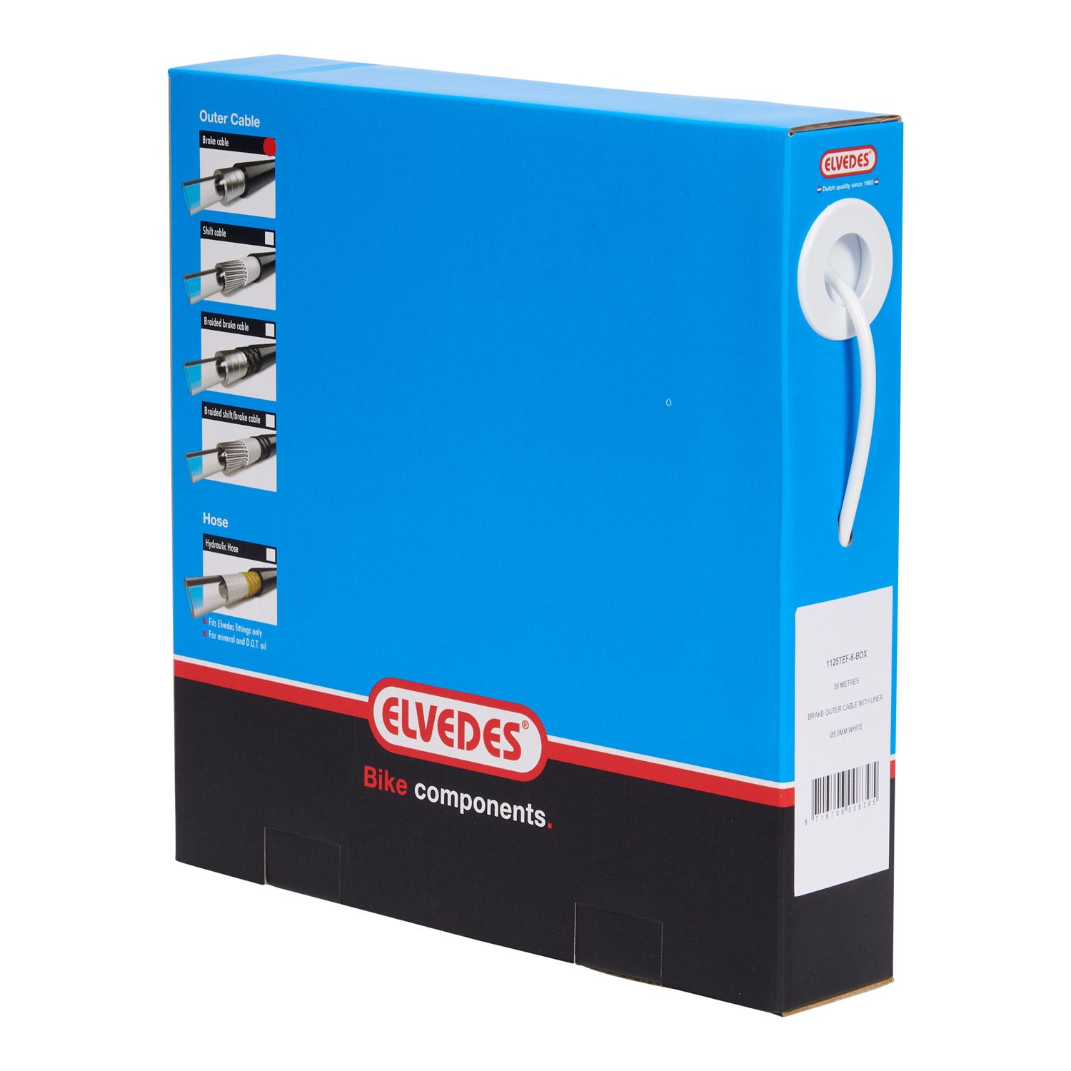 Elvedes rem buitenkabel ø5mm teflon voering wit (30m)