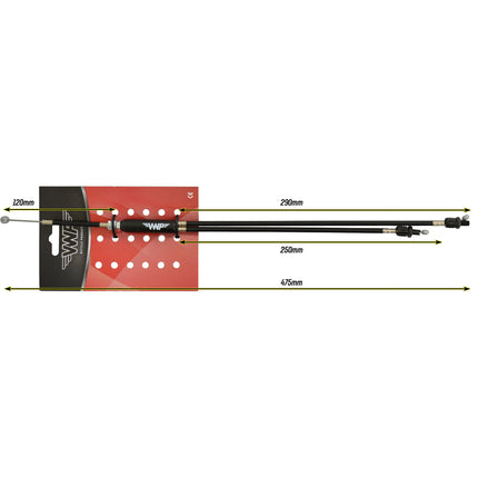 VWP BMX Boven remkabel cpl. m/stelb. 475mm zwart freestyle