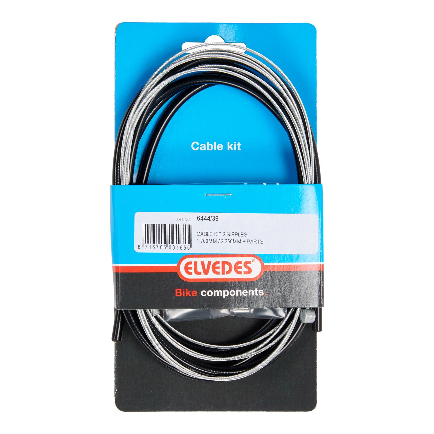 Elvedes achterremkabel univ.  (2 nippels)EL compleet 6444/39