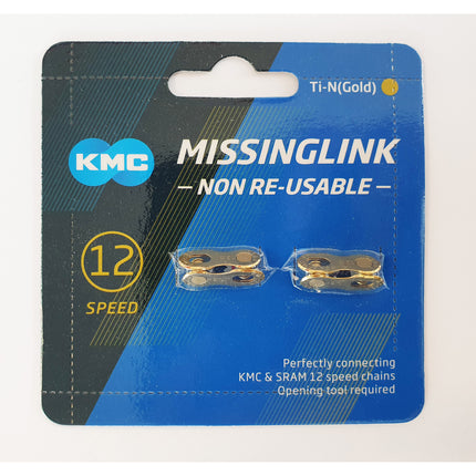 KMC maillon rapide MissingLink 12NR Ti-N Or 12v (2)