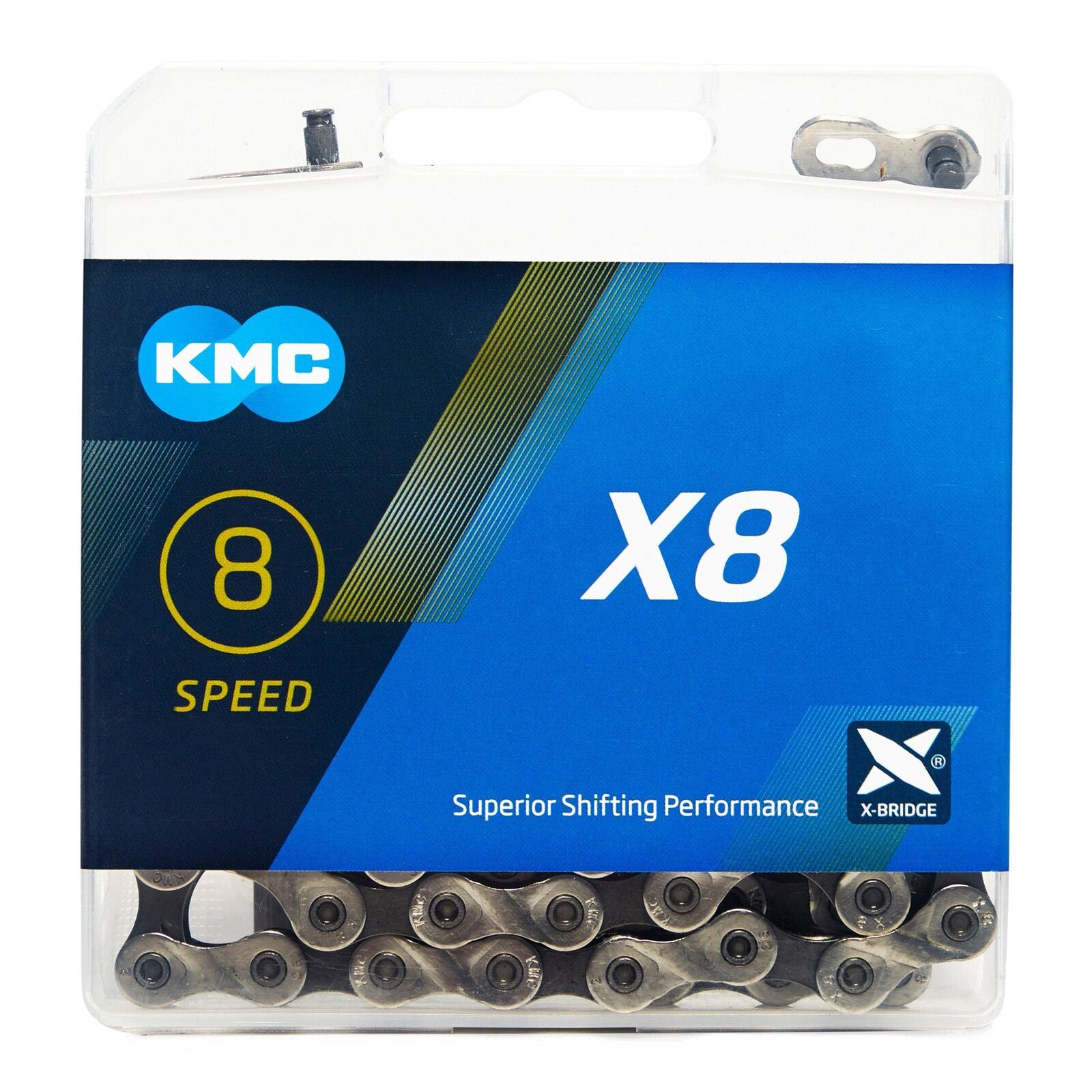 KMC ketting X8 8v ½-3/32 114L zilver/grijs