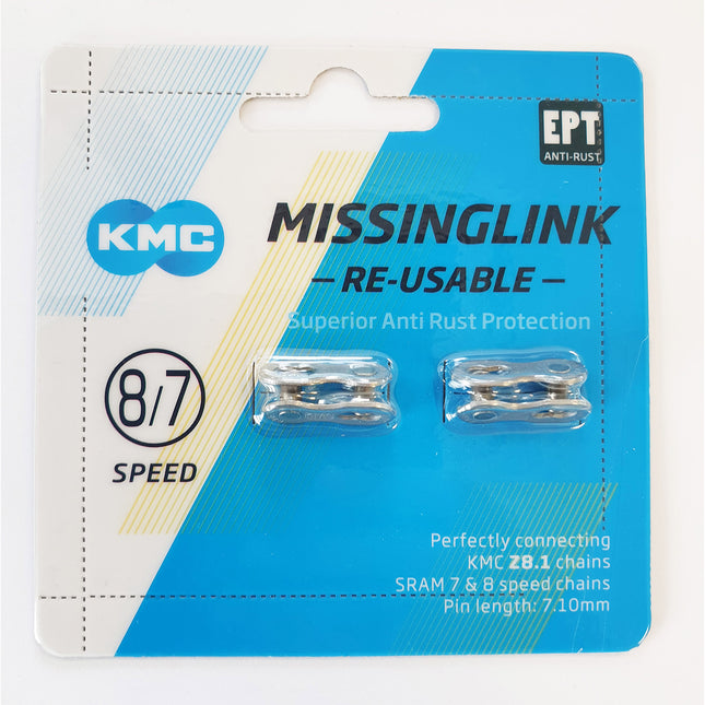 KMC sluitschakel 7/8v 7/8R EPT 7,10mm zilver (2st)