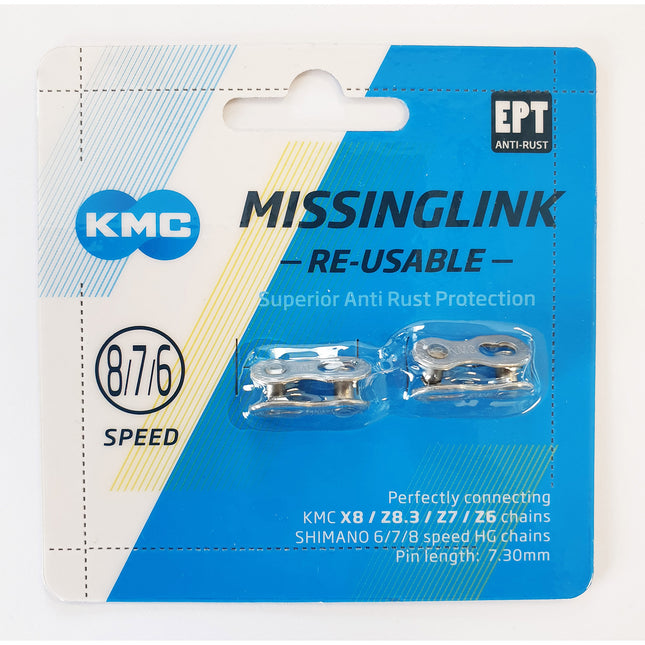 KMC sluitschakel 7/8v 7/8R EPT 7,30mm zilver (2st)