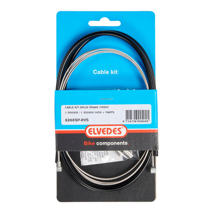 Elvedes kit de câble de frein à tambour noir inox 6268SP-RVS