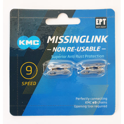 KMC sluitschakel 9NR EPT 9v ½-11/128" 6,6mm zilver (2st)