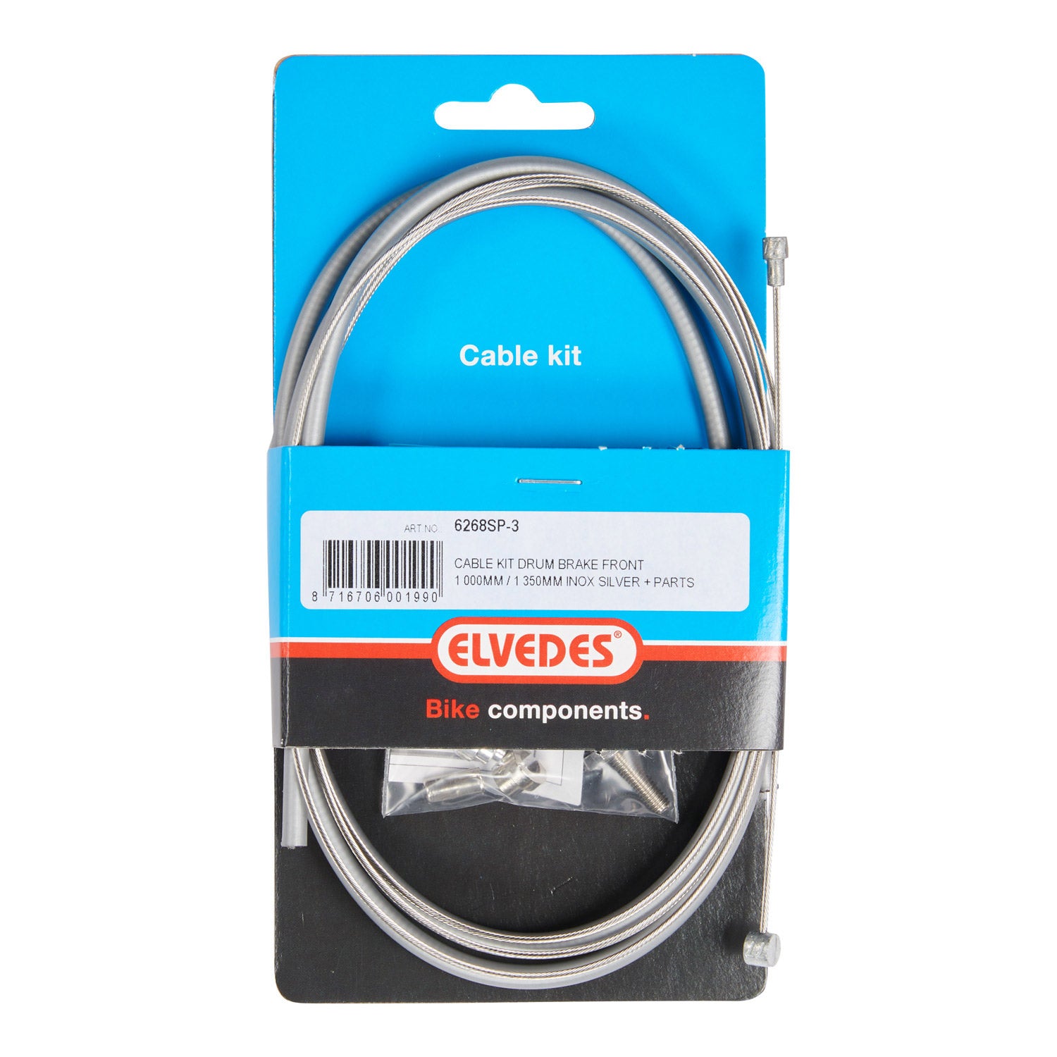 Elvedes trommelrem kabelkit voor zilver RVS 6268SP-3