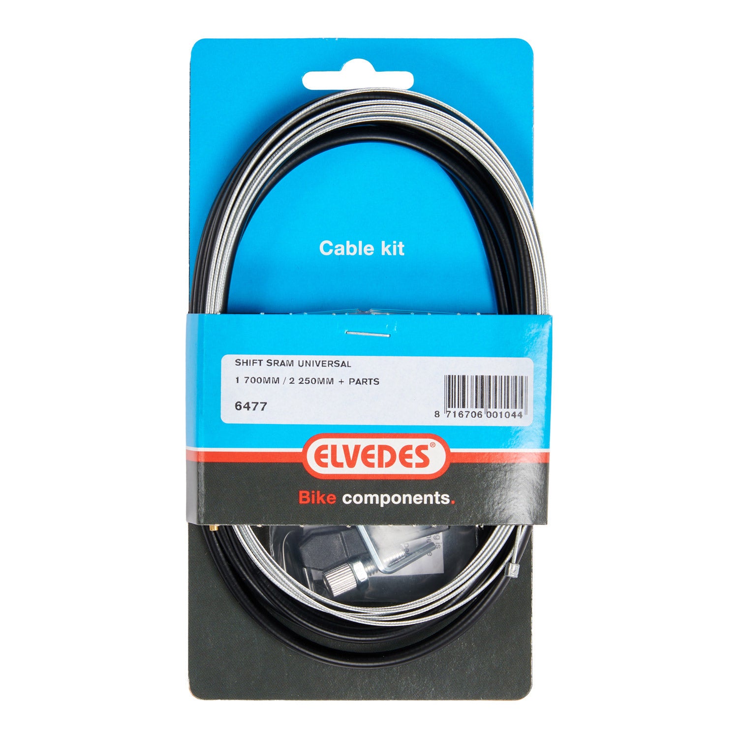 Elvedes schakelkabelkit cmpl. SRAM univ. verzinkt zwart 6477