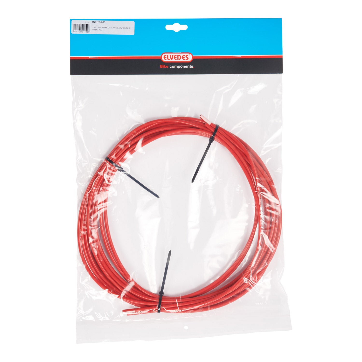 Elvedes rem buitenkabel 5mm (10m) rood liner 1125TEF-7-10