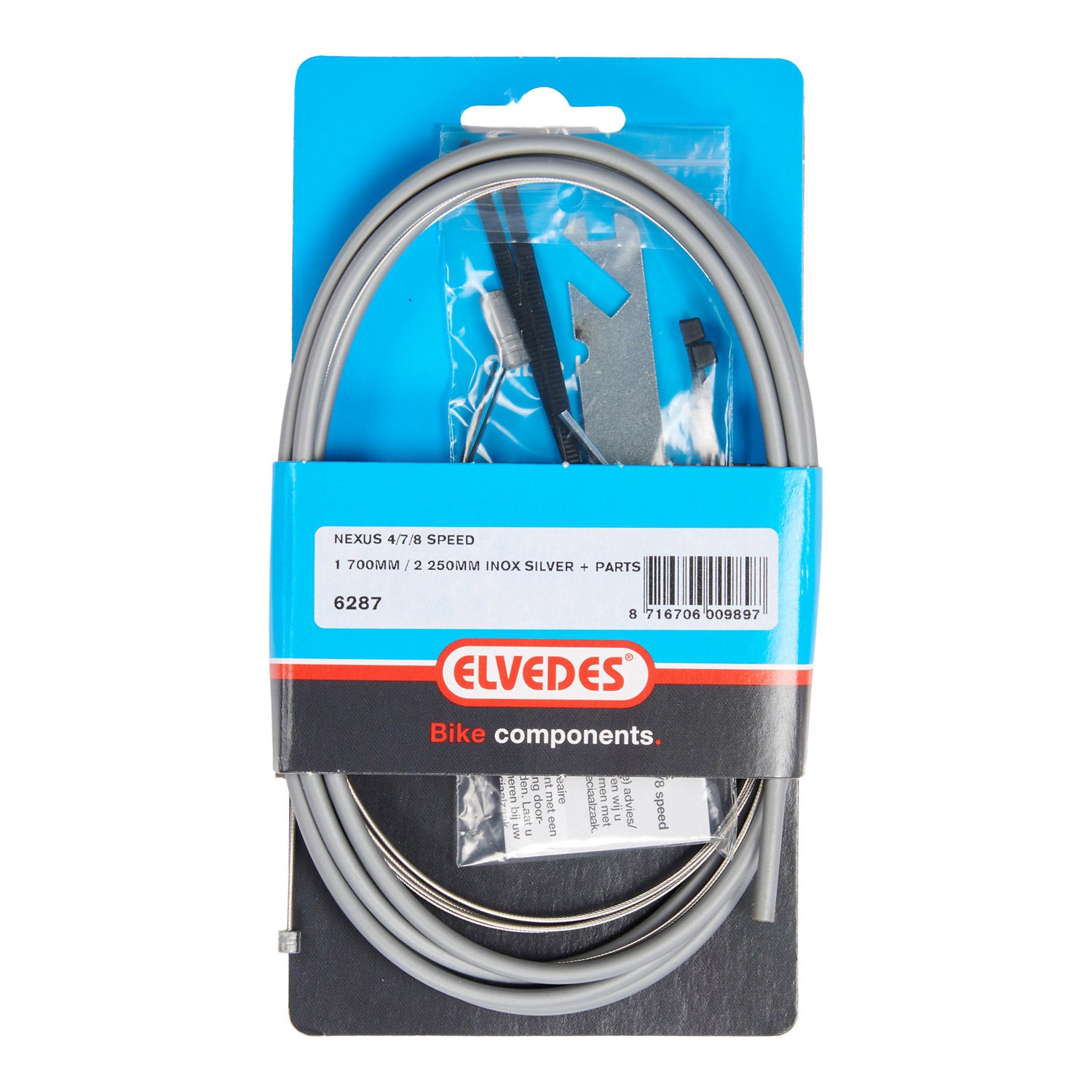 Elvedes schakelkabelkit cmpl. Nexus 4/7/8 RVS zilver 06287