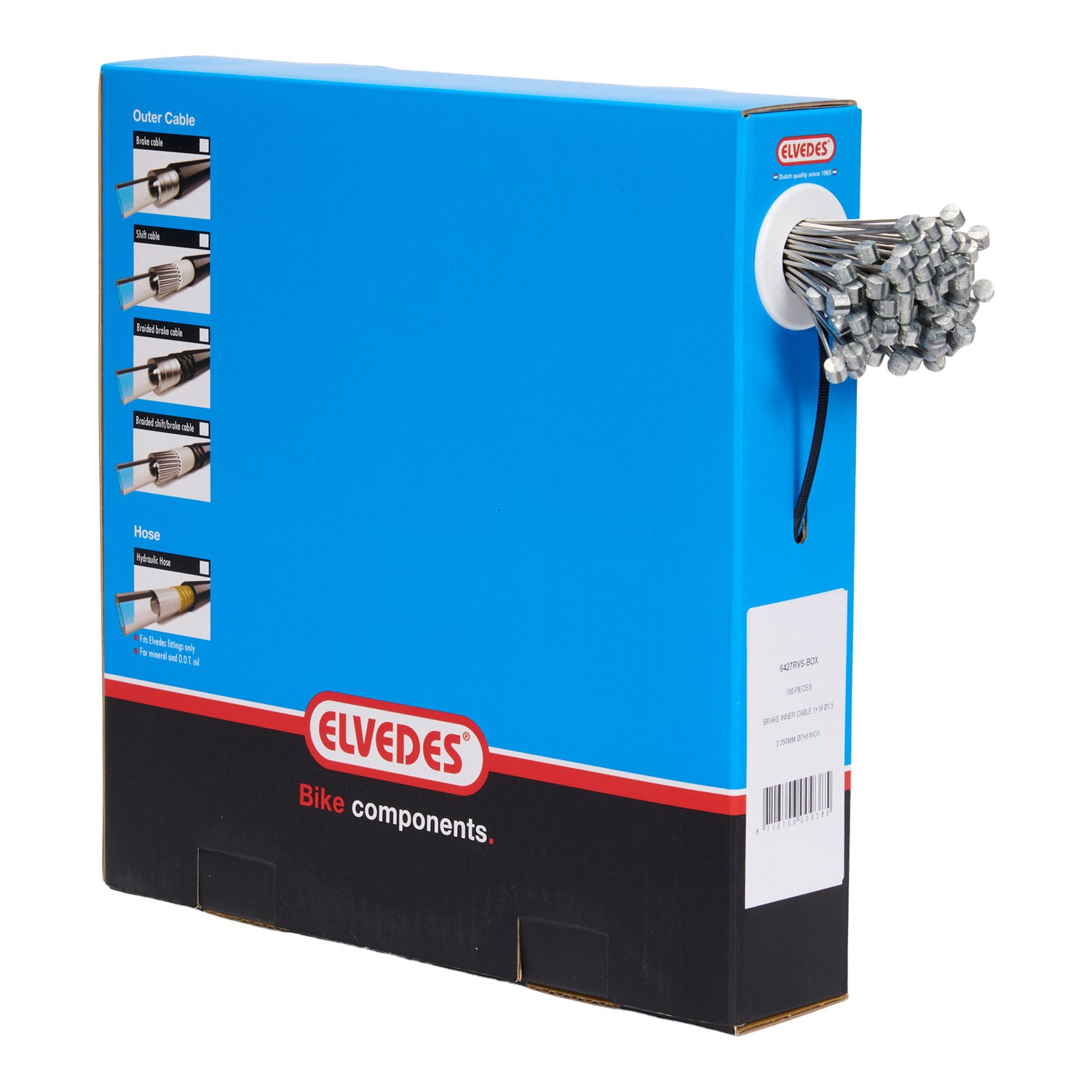 Elvedes rem binnenkabel 2250mm ø1,5mm T-nippel rvs (100st)