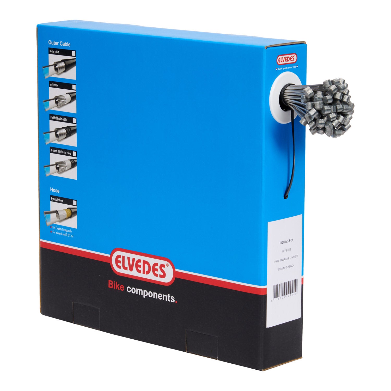 Elvedes rem binnenkabel 2000mm T-nippel RVS (100st)