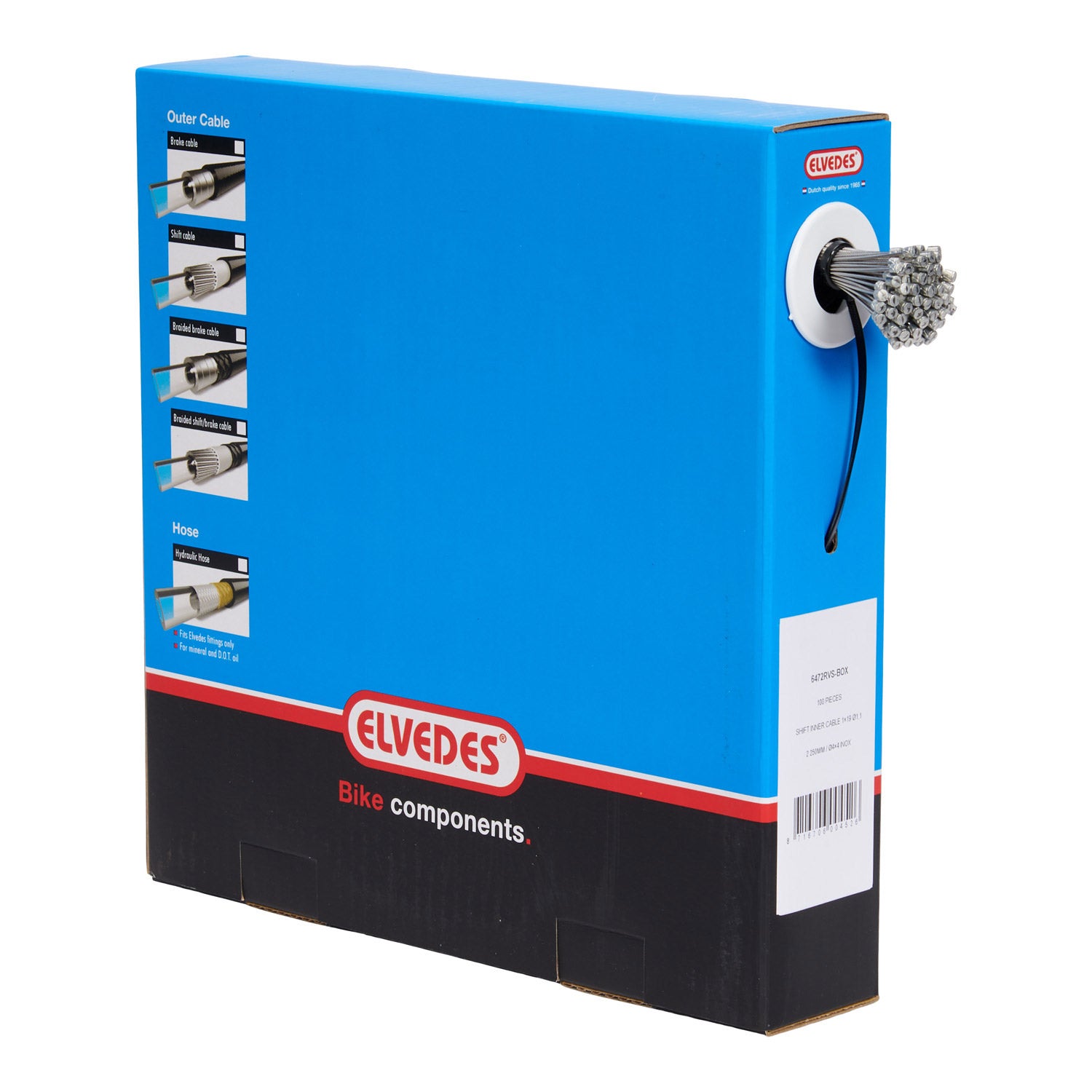 Elvedes schakel binnenkabel 2250mm N-nippel rvs (100st)