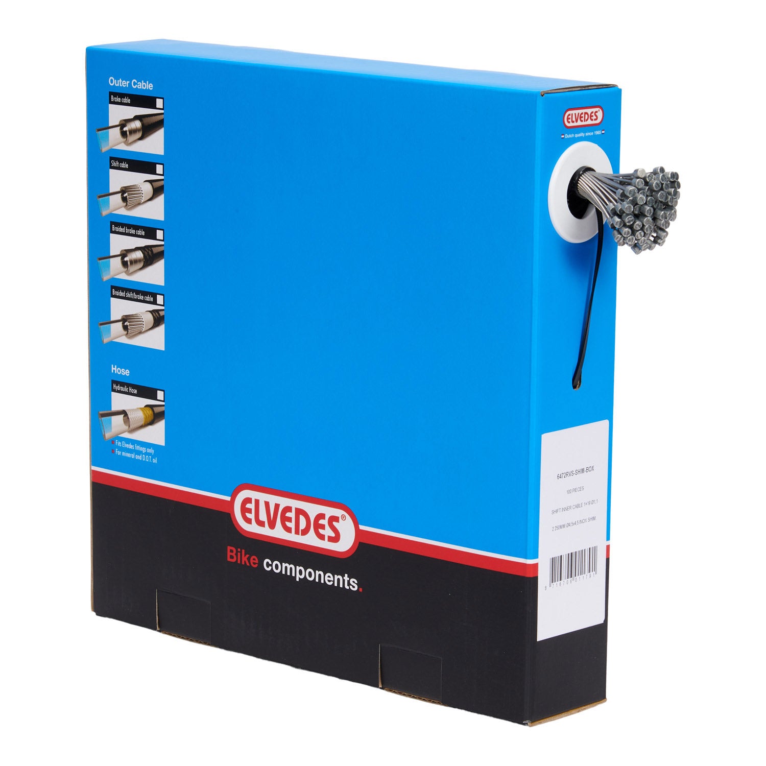 Elvedes schakel binnenkabel 2250mm rvs (100st)