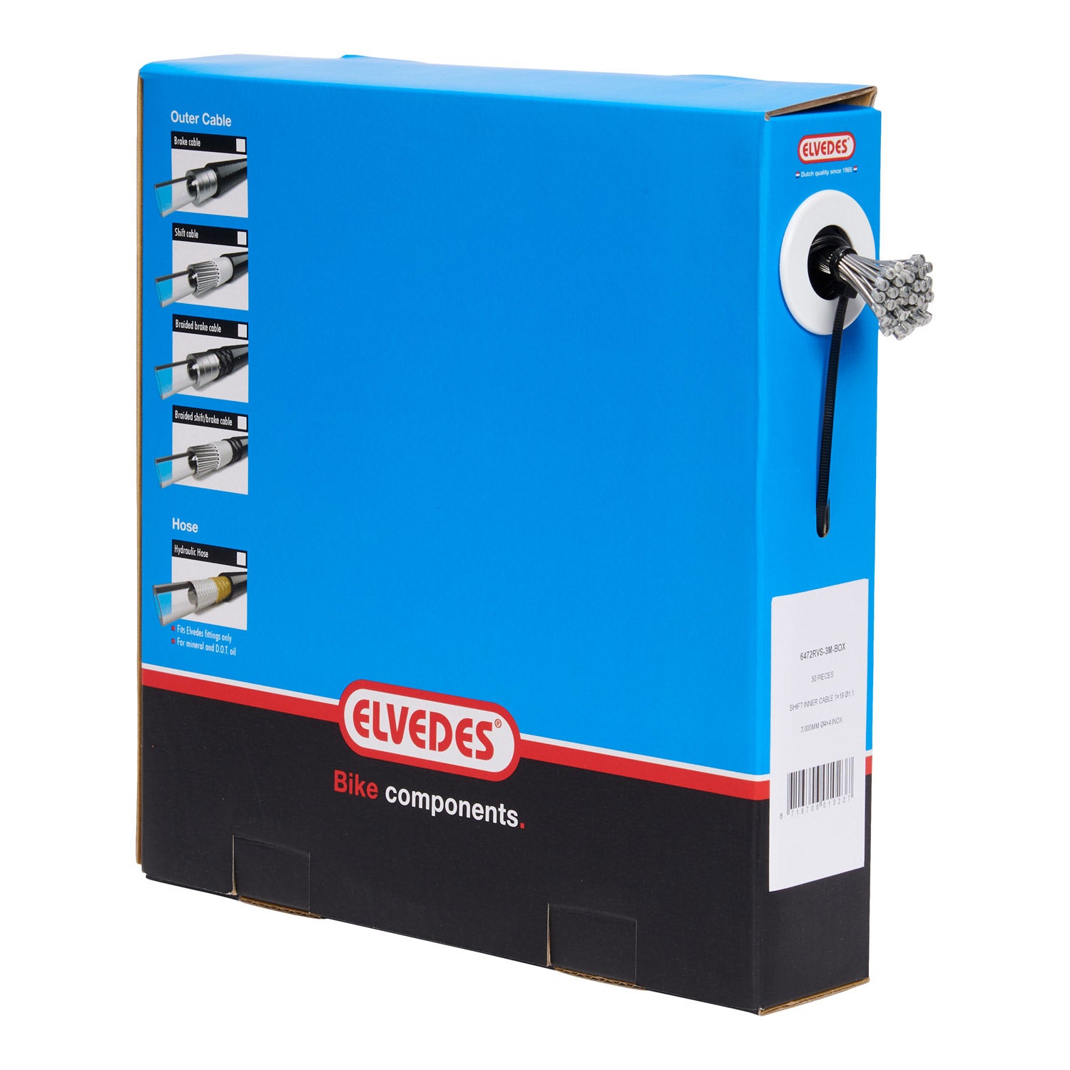 Elvedes schakel binnenkabel 3000mm N-nippel rvs (50st)
