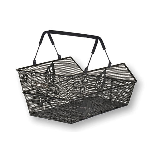 Basil Cento Flower fietsmand  achter multi zwart