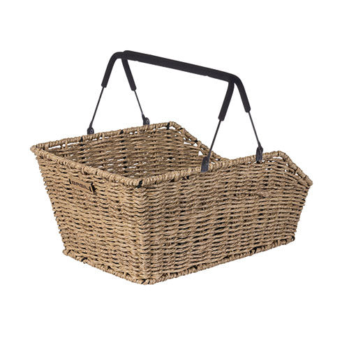 Basil Cento fietsmand achter Rattan Look multi Seagrass