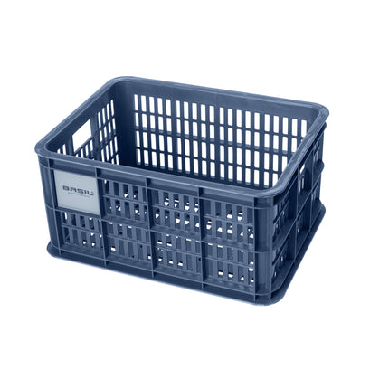Basil bicycle crate S recycled plastic 17.5l bluestone
