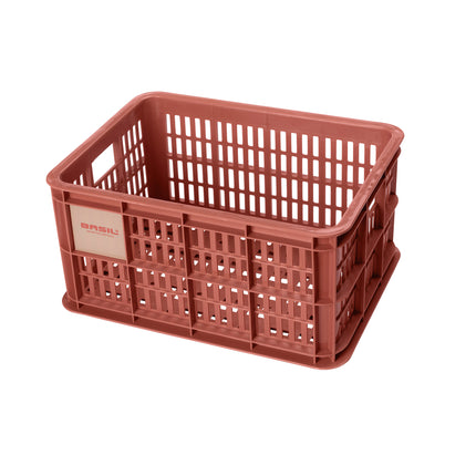 Basil fietskrat S gerecycled kunststof 17,5l terra red