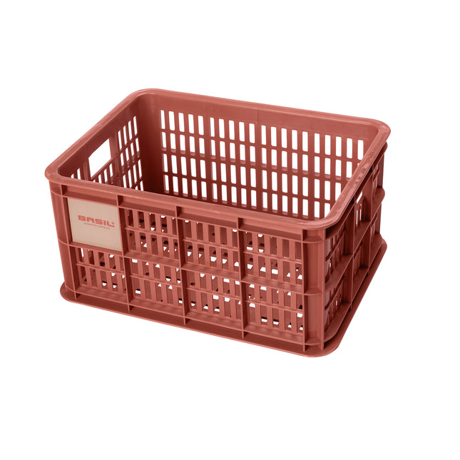 Basil fietskrat S gerecycled kunststof 17,5l terra red