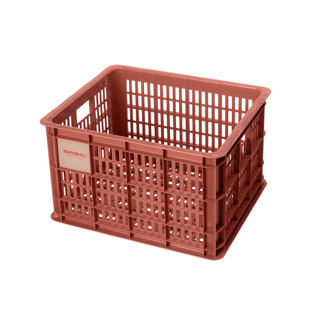Basil fietskrat M gerecycled kunststof 29,5l terra red