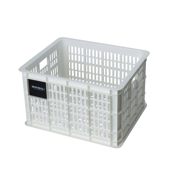 Basil fietskrat M gerecycled kunststof 29,5l wit