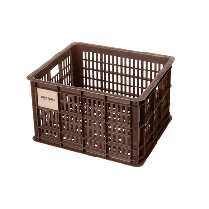 Basil bicycle crate M recycled plastic 29.5l brown