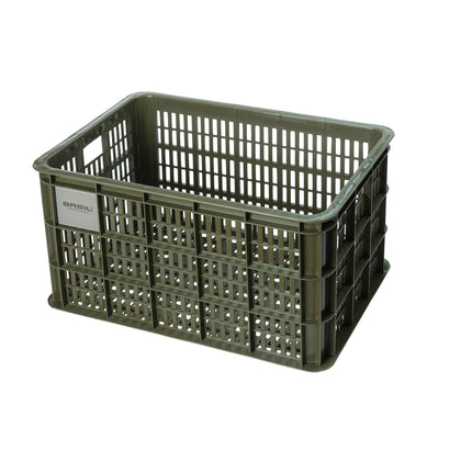 Basil bicycle crate L recycled plastic 40l moss green