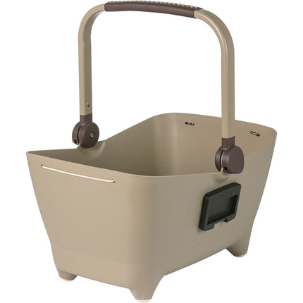 Panier de vélo Basil Buddy en plastique marron avec coussin pour chien (fixation KF)