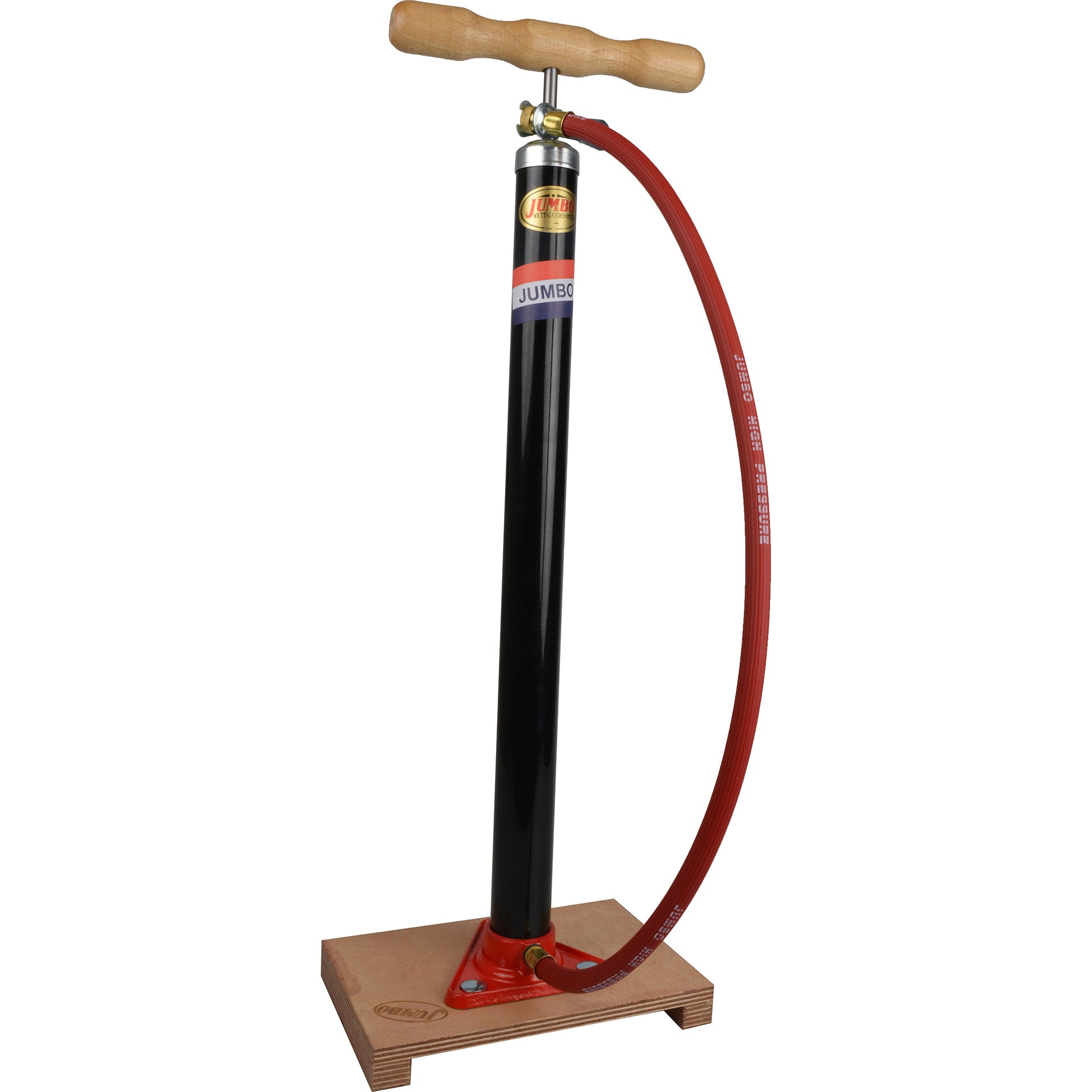 Jumbo vloerpomp met slang en houten plank HV