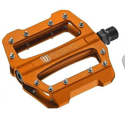 Pédale Union SP1300 alu roulement cartouche+butée. Orange