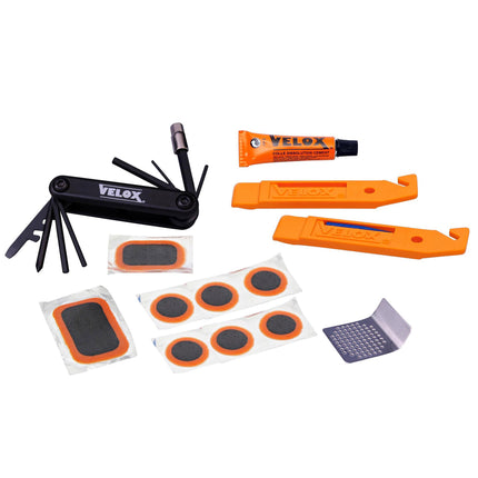 Kit de réparation de pneus Velox avec démonte-pneus et outil multifonction