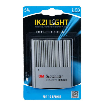 Bâtons réfléchissants IKZI-Light pour rayons de roue, tubes à clipser 7cm ø 6mm