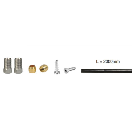 Elvedes flexible de frein 2m p.v. Shim. SM-BH 90 noir + pièces (M8x0.75)