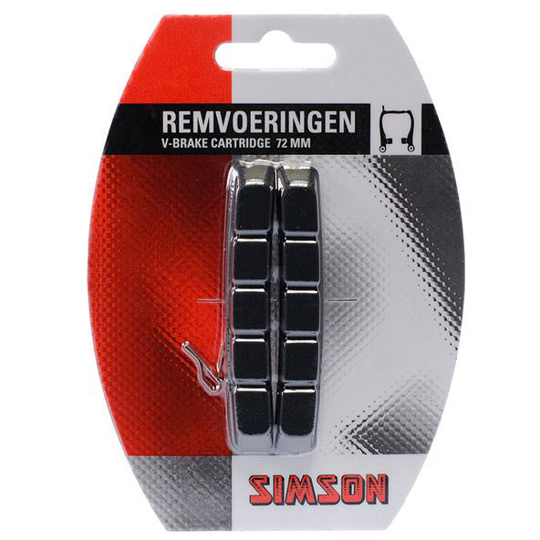 Simson remblok voor remschoen V-brake 72mm per set op kaart