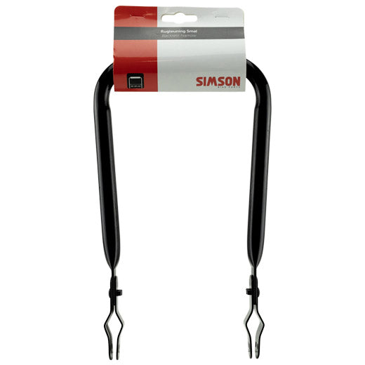 Simson rugleuning smal met zwart vinyl kussen op kaart