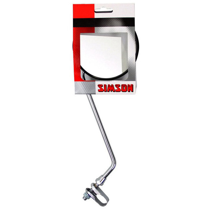 Simson spiegel rond groot op  stuur zilver
