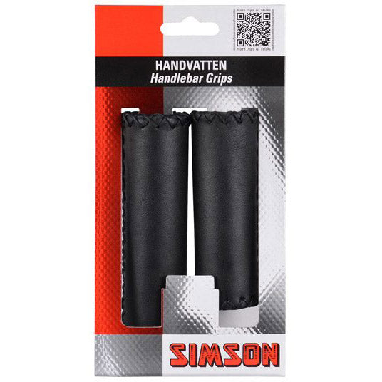Simson handvatset Leder zwart lang/kort