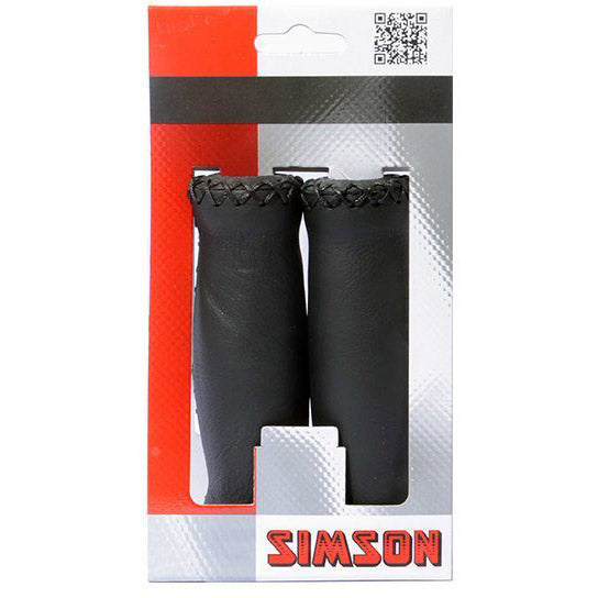 Simson handvatset Leder lang zwart