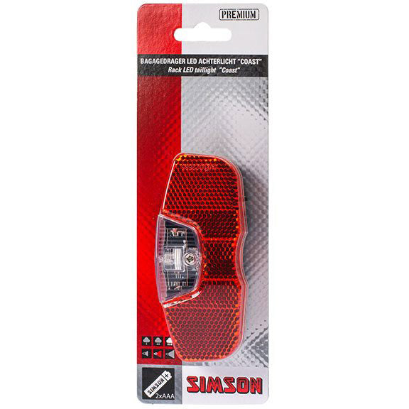 Simson achterlicht Coast LED bagagedrager incl. bat.