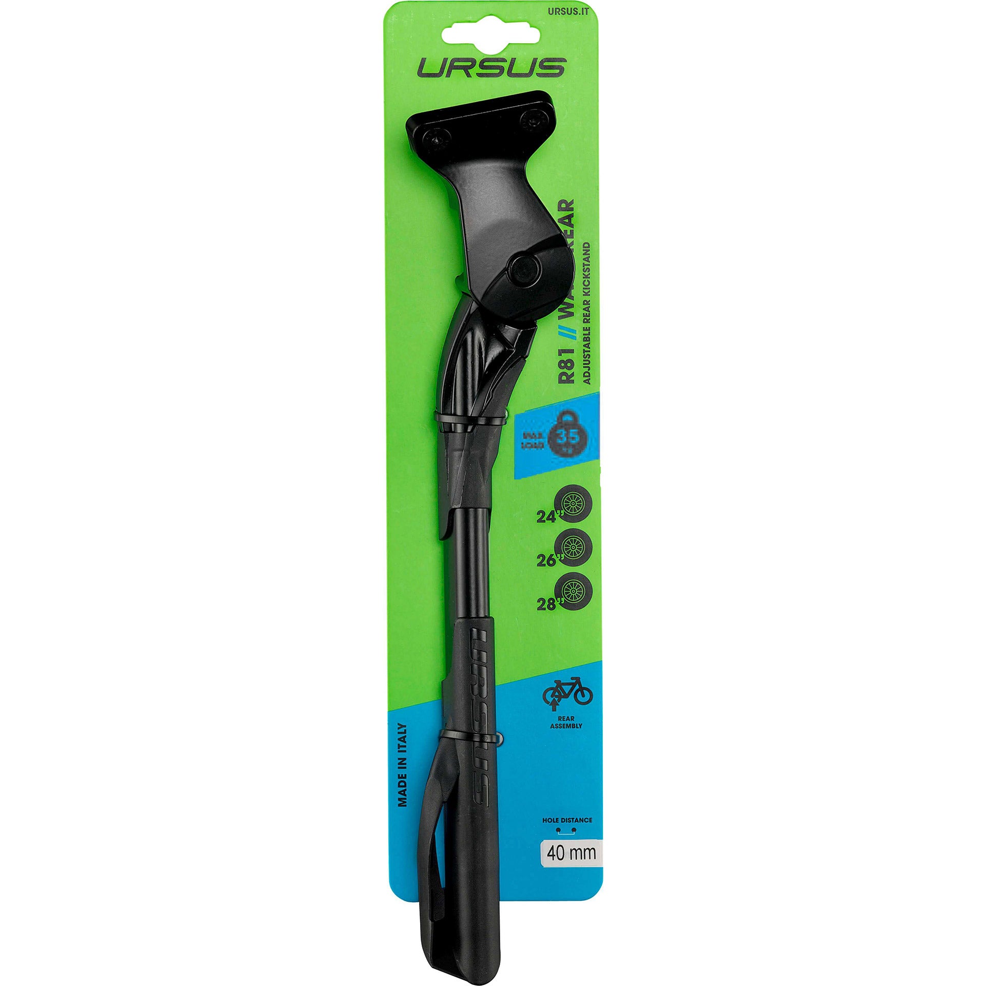 Ursus achterstandaard Wave 26-28" 40mm verstelbaar zwart