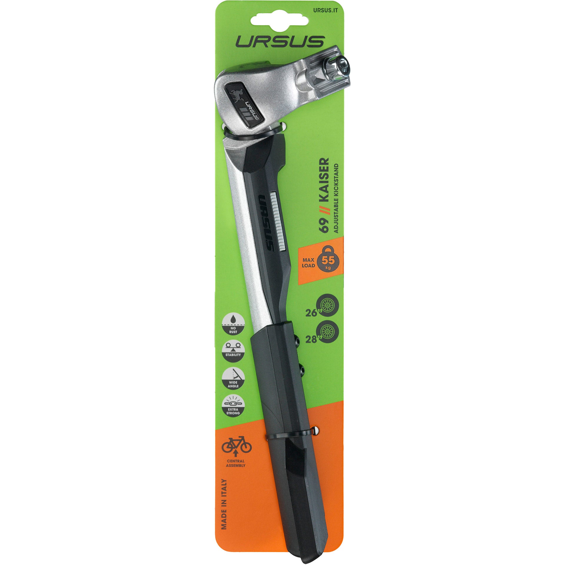 Ursus middenstandaard Kaiser 26-28" verstelbaar zilver