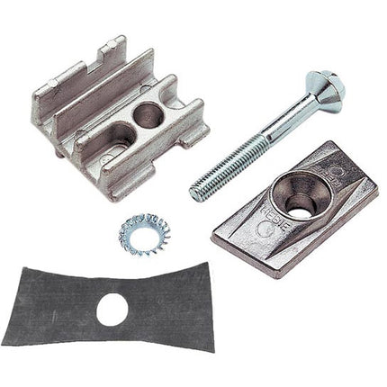 Hebie adapter center stand + bolt M10x65mm 69909 silver