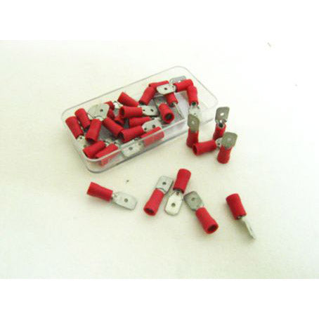 Bofix kabelschoen AMP man plat 6,3mm rood (25st)