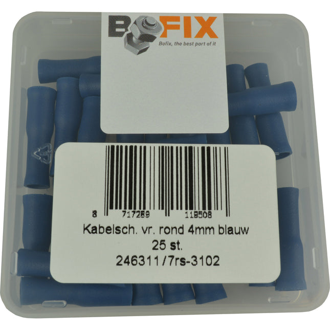 Bofix kabelschoen AMP vrouw rond 4,0mm blauw (25st)
