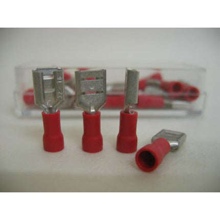 Bofix kabelschoen AMP vrouw plat 6,3mm rood (25st)