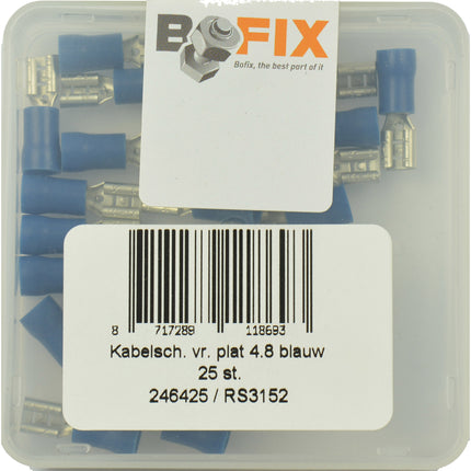 Bofix cosse plate AMP femelle 4,8mm bleue (25 pces)