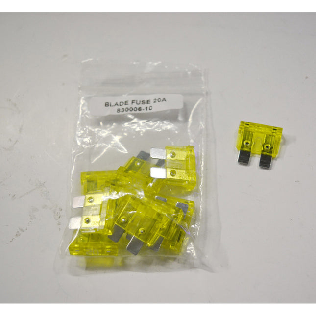 Steekzekering universeel 20A Geel 830006 per 10 stuks