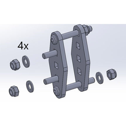 Kit de montage pour roues stabilisatrices, haubans hauts