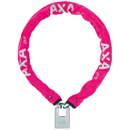 AXA kettingslot Clinch+ roze 85cm/6mm in hoes